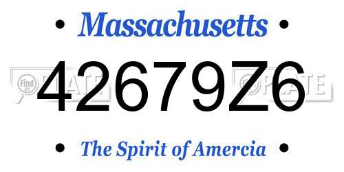 42679Z6 Massachusetts License Plate
