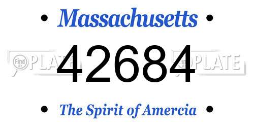 42684 Massachusetts License Plate