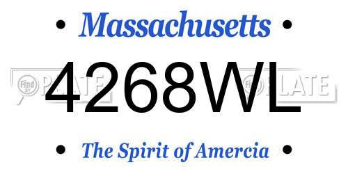 4268WL Massachusetts License Plate
