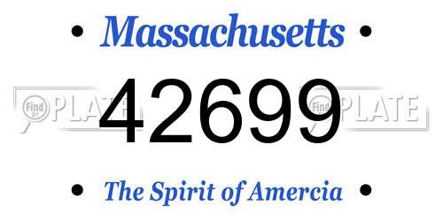 42699 Massachusetts License Plate
