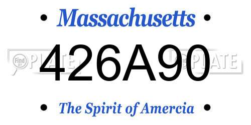426A90 Massachusetts License Plate