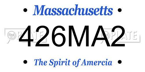426MA2 Massachusetts License Plate