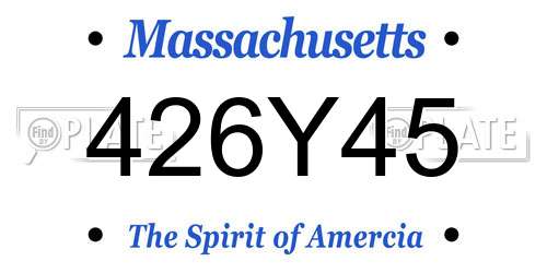 426Y45 Massachusetts License Plate