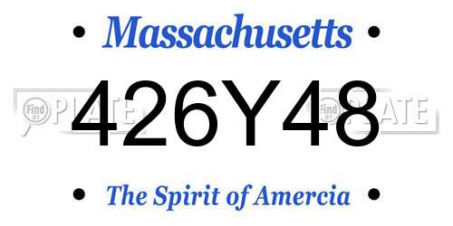 426Y48 Massachusetts License Plate