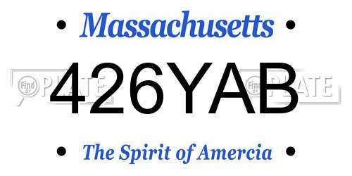 426YAB Massachusetts License Plate