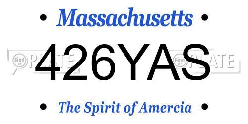426YAS Massachusetts License Plate