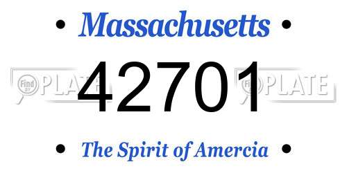 42701 Massachusetts License Plate