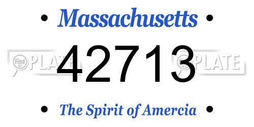 42713 Massachusetts License Plate