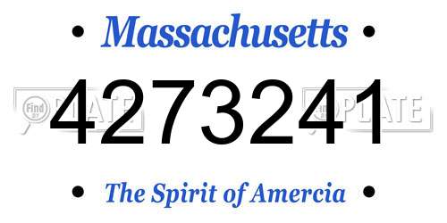 4273241 Massachusetts License Plate