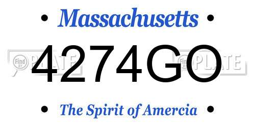4274GO Massachusetts License Plate