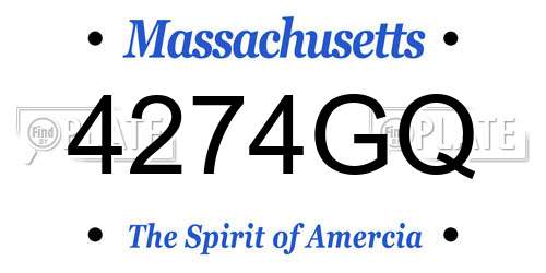 4274GQ Massachusetts License Plate