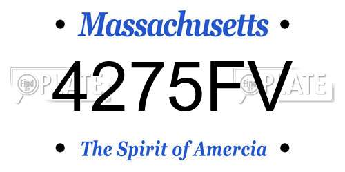 4275FV Massachusetts License Plate