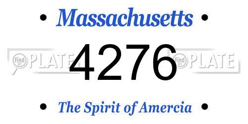 4276 Massachusetts License Plate