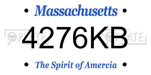 4276KB Massachusetts License Plate