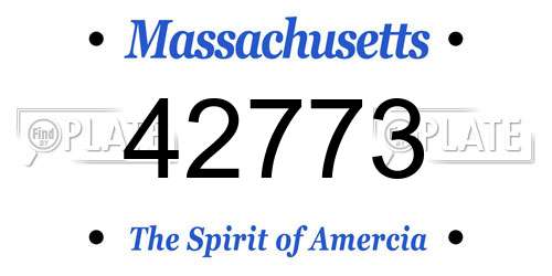 42773 Massachusetts License Plate
