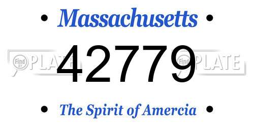 42779 Massachusetts License Plate