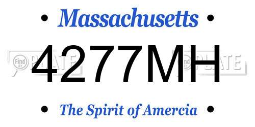 4277MH Massachusetts License Plate