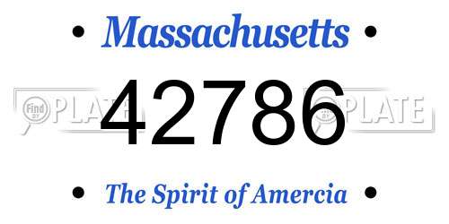 42786 Massachusetts License Plate