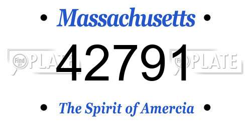 42791 Massachusetts License Plate