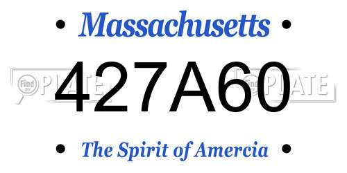 427A60 Massachusetts License Plate