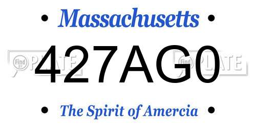 427AG0 Massachusetts License Plate