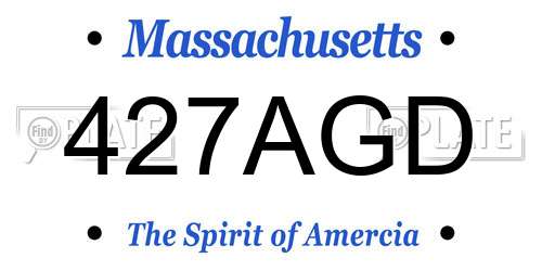 427AGD Massachusetts License Plate