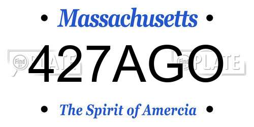 427AGO Massachusetts License Plate