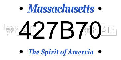 427B70 Massachusetts License Plate
