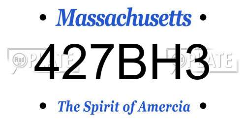 427BH3 Massachusetts License Plate