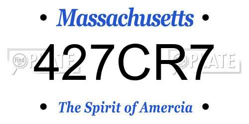 427CR7 Massachusetts License Plate