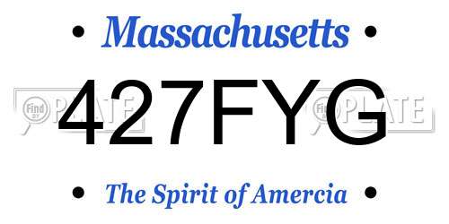 427FYG Massachusetts License Plate