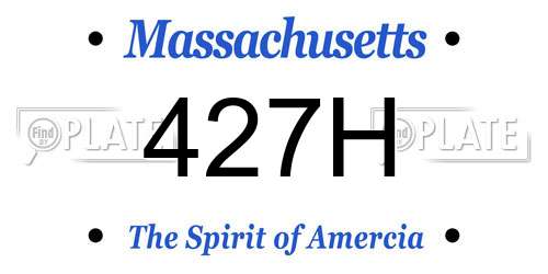 427H Massachusetts License Plate