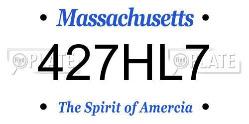 427HL7 Massachusetts License Plate