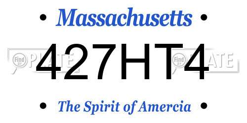 427HT4 Massachusetts License Plate