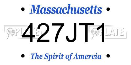 427JT1 Massachusetts License Plate
