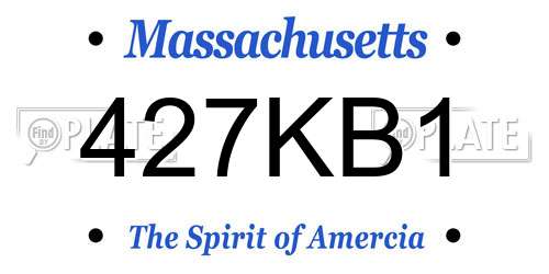427KB1 Massachusetts License Plate