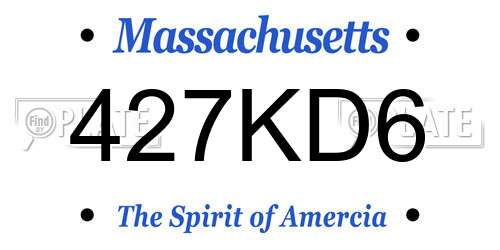 427KD6 Massachusetts License Plate