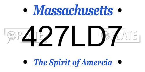427LD7 Massachusetts License Plate