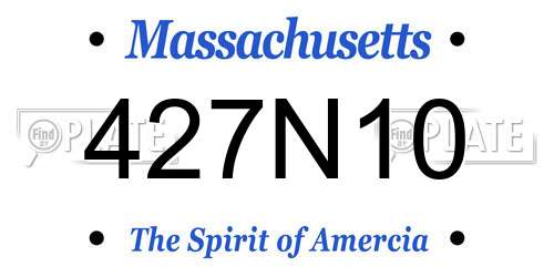 427N10 Massachusetts License Plate