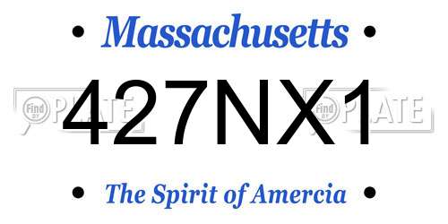 427NX1 Massachusetts License Plate