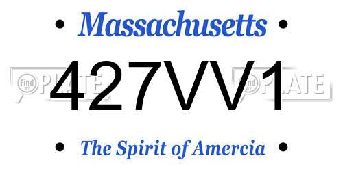 427VV1 Massachusetts License Plate