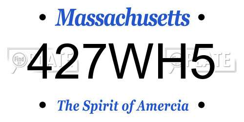 427WH5 Massachusetts License Plate