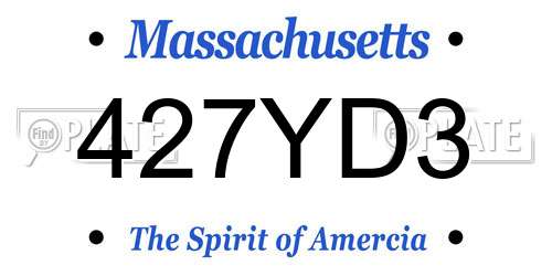 427YD3 Massachusetts License Plate