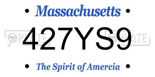 427YS9 Massachusetts License Plate