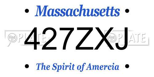 427ZXJ Massachusetts License Plate