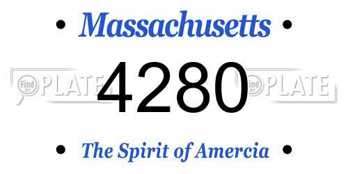 4280 Massachusetts License Plate