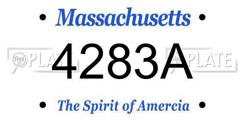 4283A Massachusetts License Plate