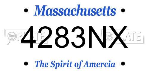 4283NX Massachusetts License Plate