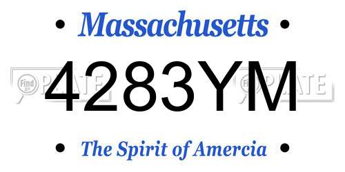 4283YM Massachusetts License Plate