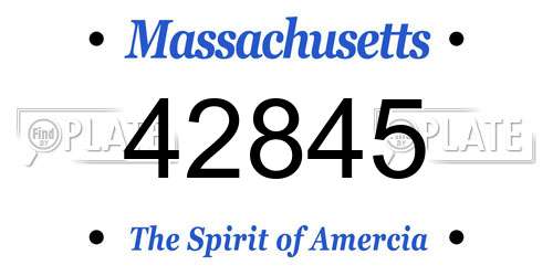 42845 Massachusetts License Plate